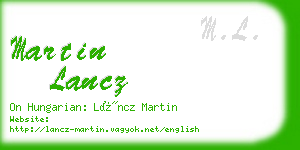 martin lancz business card